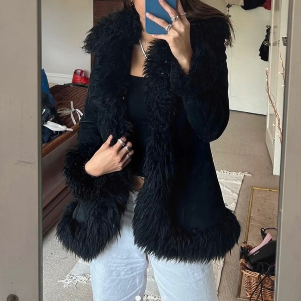 Vintage shearling afghan penny lane coat